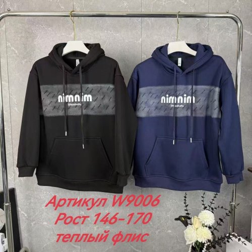 Худи Delfinka (146-170) W9006 black (зима) Delfinka W9006 black