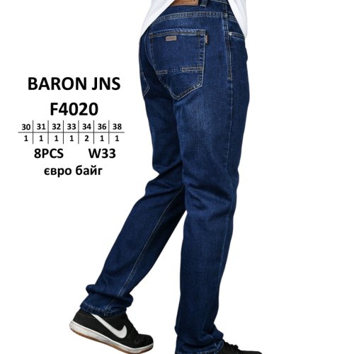 Джинсы God Baron (30-38) F4020 blue (зима) God Baron F4020 blue