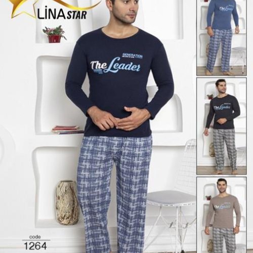 Пижама 4 Seasons (M-3XL) 1264 blue (деми) 4 Seasons 1264 blue