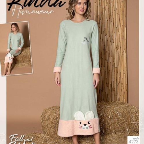 Ночнушка 4 Seasons (M-2XL) 4273 mint (зима) 4 Seasons 4273 mint