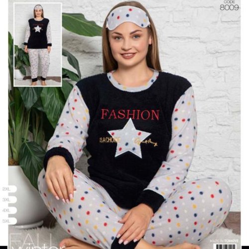 Пижама 4 Seasons (3XL-5XL) 8009 black (зима) 4 Seasons 8009 black