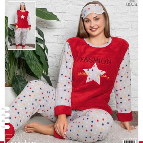 Пижама 4 Seasons (3XL-5XL) 8009 red (зима) 4 Seasons 8009 red