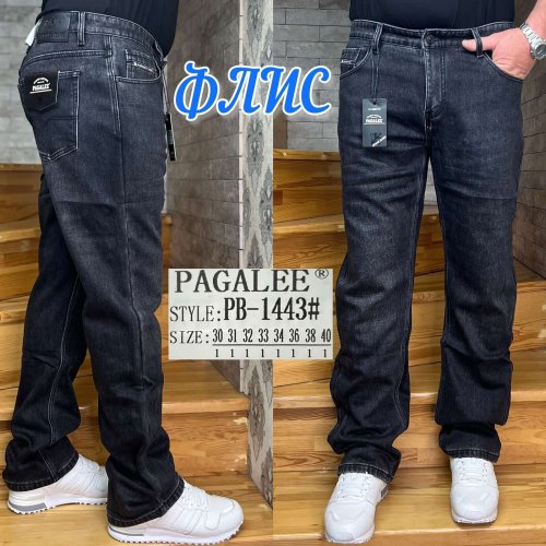 Джинсы God Baron (30-40) PB-1443 black (зима) God Baron PB-1443 black