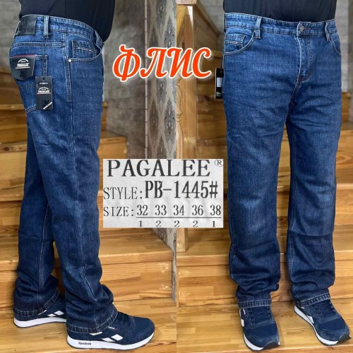 Джинсы God Baron (32-38) PB-1445 blue (зима) God Baron PB-1445 blue