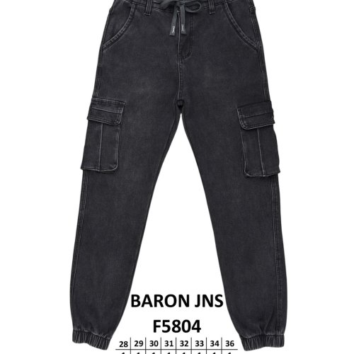 Джинсы God Baron (28-36) F5804 black (зима) God Baron F5804 black