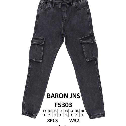 Джинсы God Baron (29-38) F5303 black (зима) God Baron F5303 black