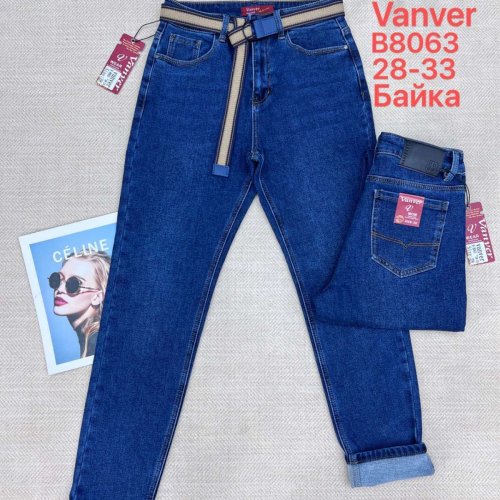 Джинсы Vanver (28-33) B8063 blue (зима) Vanver B8063 blue