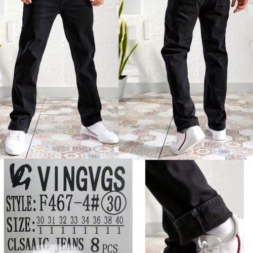 Джинсы God Baron (30-40) F467-4 black (зима) God Baron F467-4 black