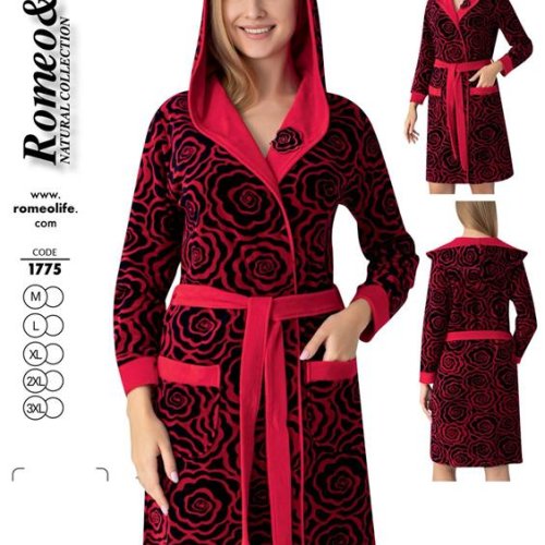 Халат Cotpark (M-3XL) 1775 red (деми) Cotpark 1775 red