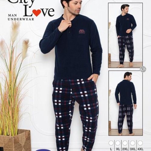 Пижама 4 Seasons (L-4XL) 8841 navy (зима) 4 Seasons 8841 navy