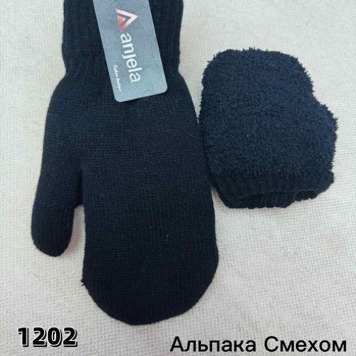 Варежки Anjela (11-13) 1202 black (зима) Anjela 1202 black