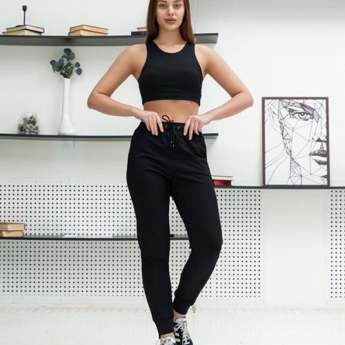 Штаны спорт AZNA (S-XL) БЗ42 black (зима) AZNA БЗ42 black