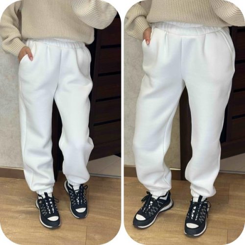 Штаны спорт Valentina (42-56) 301 white (зима) Valentina 301 white