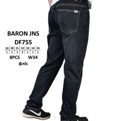 Джинсы God Baron (29-36) DF755 black (зима) God Baron DF755 black