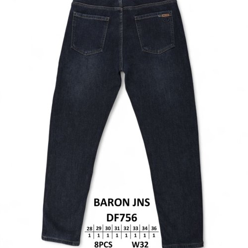 Джинсы God Baron (28-36) DF756 black (зима) God Baron DF756 black