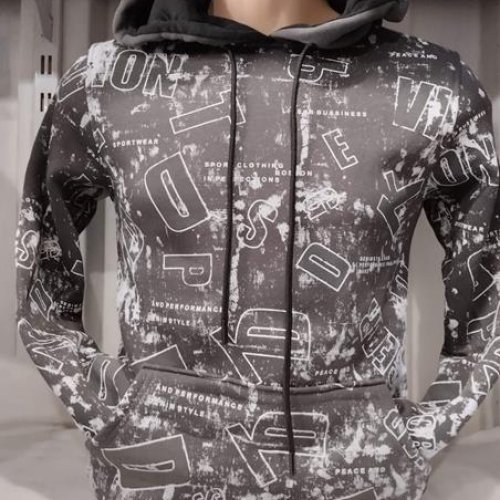 Худи Panda (S-2XL) 1409 grey (зима) Panda 1409 grey