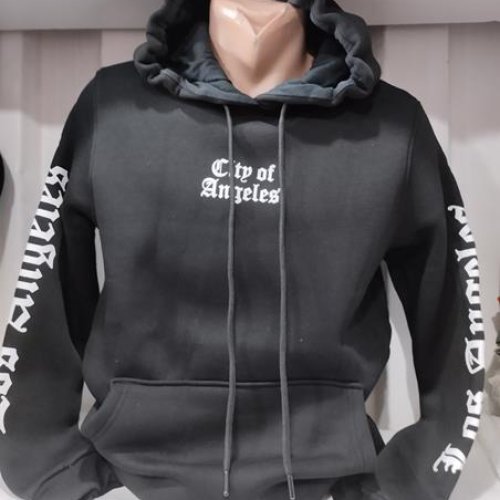 Худи Panda (S-2XL) 1418 black (зима) Panda 1418 black