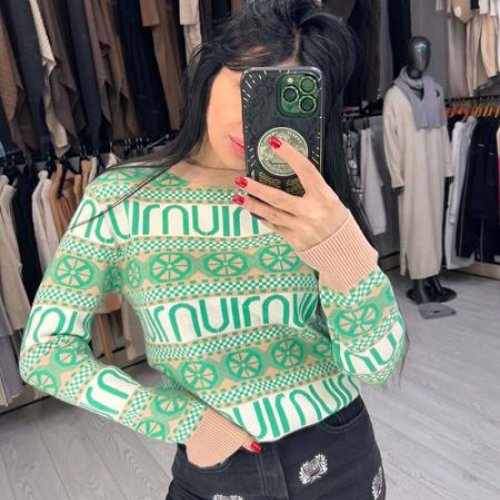 Свитер Julia (48-52) JL44 green-white (деми) Julia JL44 green-white