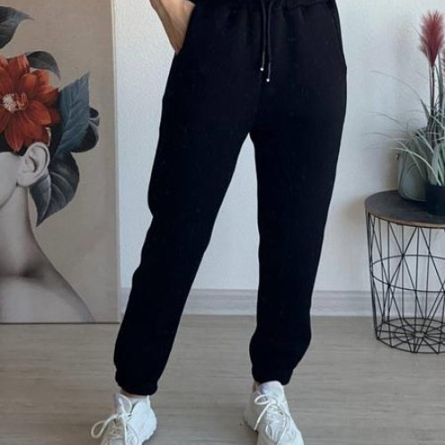 Штаны спорт FSN (42-48) 7446 black (зима) FSN 7446 black