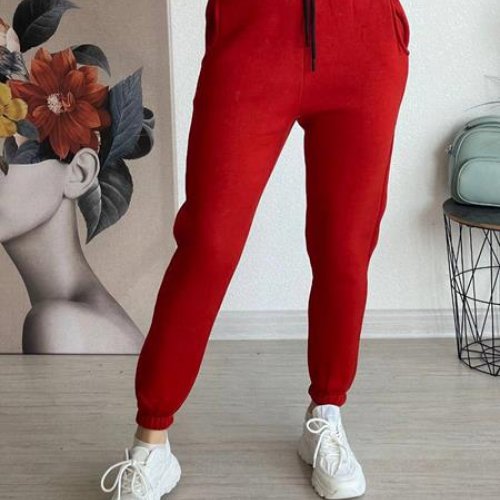 Штаны спорт FSN (42-48) 7446 red (зима) FSN 7446 red