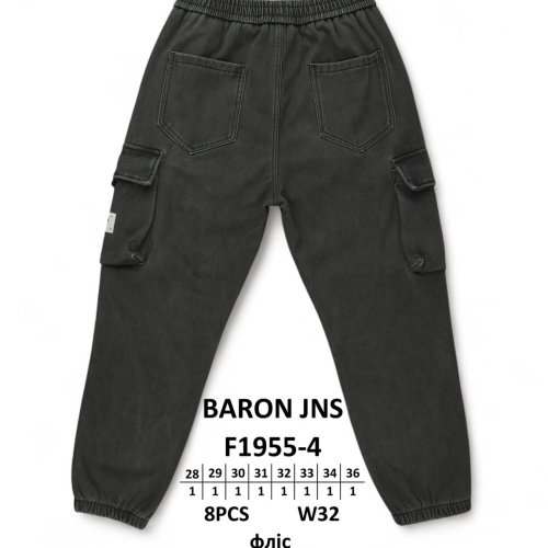 Джинсы God Baron (28-36) F1955-4 black (зима) God Baron F1955-4 black