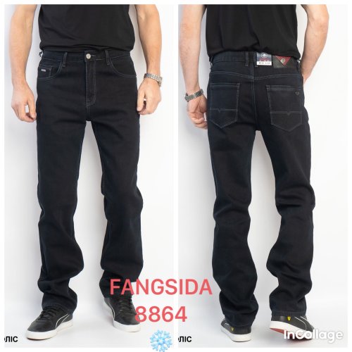 Джинсы God Baron (33-38) 8864 black (зима) God Baron 8864 black