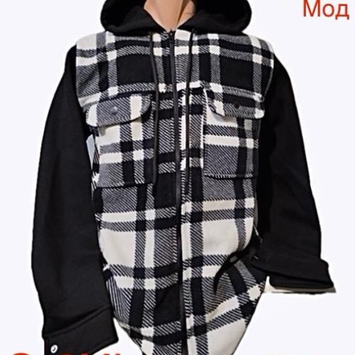 Рубашка Надийка (S-2XL) ND175-741 black (зима) Надийка ND175-741 black