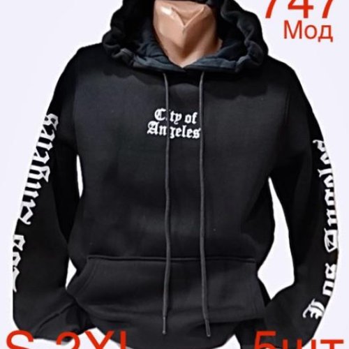 Худи Надийка (S-2XL) ND200-747 black (зима) Надийка ND200-747 black