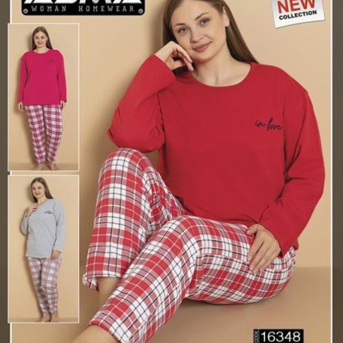 Пижама HomeWear (L-4XL) 16348 crimson (зима) HomeWear 16348 crimson