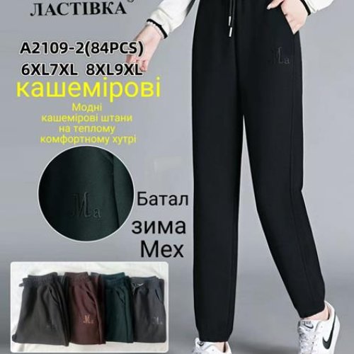 Штаны спорт Hoan (6XL-9XL) A2109-2 mix (зима) Hoan A2109-2 mix