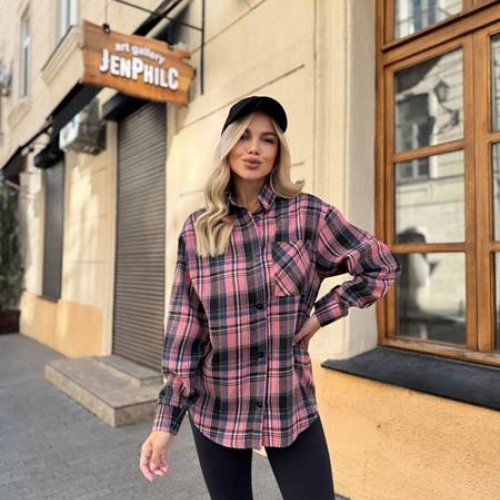 Рубашка Modnulya (42-48) 2480 pink (деми) Modnulya 2480 pink
