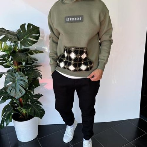 Худи i8denim (S-XL) 2313 khaki (зима) i8denim 2313 khaki