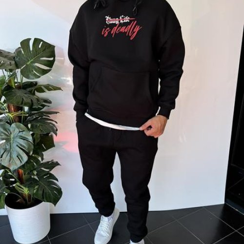 Худи i8denim (S-XL) 2319 black (зима) i8denim 2319 black