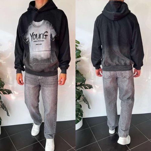 Худи i8denim (S-XL) 2367 black (зима) i8denim 2367 black