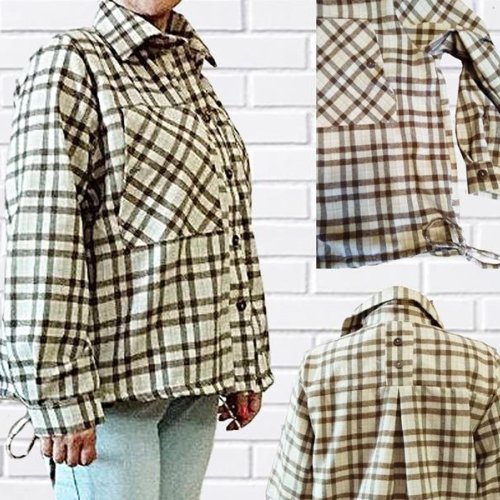 Рубашка H&S (M-L) 536 khaki (деми) H&S 536 khaki