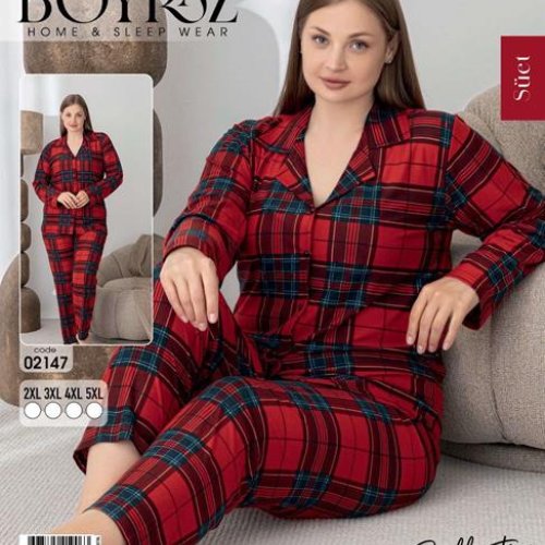 Пижама Vehuiah (2XL-5XL) 02147 red (деми) Vehuiah 02147 red