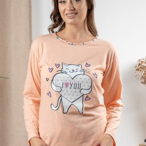 Пижама Vehuiah (S-2XL) 123333 peach (деми) Vehuiah 123333 peach