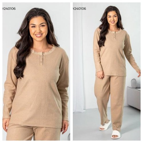 Пижама Vehuiah (XL-3XL) 240106 beige (деми) Vehuiah 240106 beige