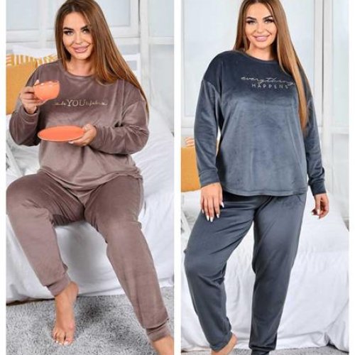 Пижама Vehuiah (2XL-5XL) 242530 grey (зима) Vehuiah 242530 grey
