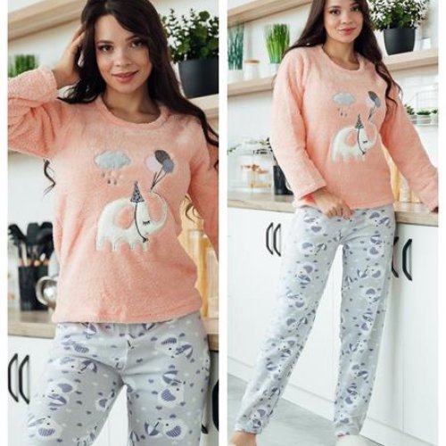 Пижама Vehuiah (M-3XL) 31032 peach (зима) Vehuiah 31032 peach