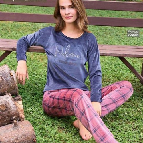 Пижама Vehuiah (S-2XL) 4210-16 blue (деми) Vehuiah 4210-16 blue