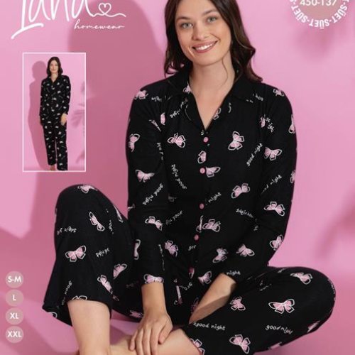 Пижама Vehuiah (M-2XL) 450-137 black (деми) Vehuiah 450-137 black