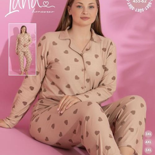 Пижама Vehuiah (3XL-5XL) 455-62 beige (деми) Vehuiah 455-62 beige