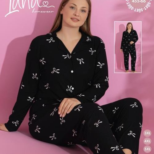 Пижама Vehuiah (3XL-5XL) 455-66 black (деми) Vehuiah 455-66 black