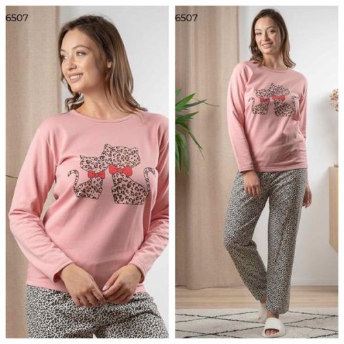 Пижама Vehuiah (M-2XL) 6507 pink (зима) Vehuiah 6507 pink