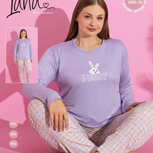 Пижама Vehuiah (3XL-5XL) 665-18 lilac (деми) Vehuiah 665-18 lilac
