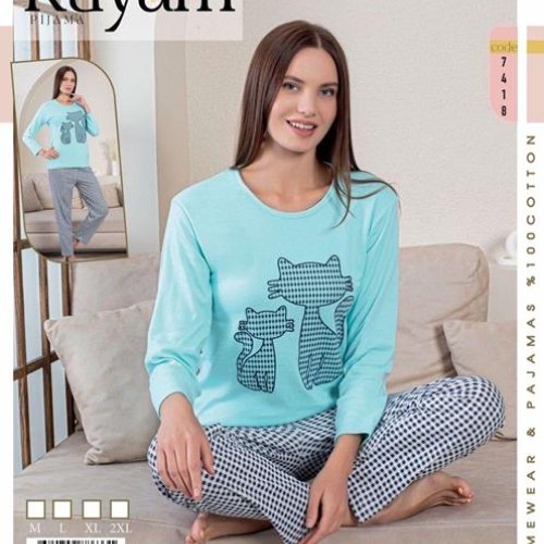 Пижама Vehuiah (M-2XL) 7418 l.blue (деми) Vehuiah 7418 l.blue