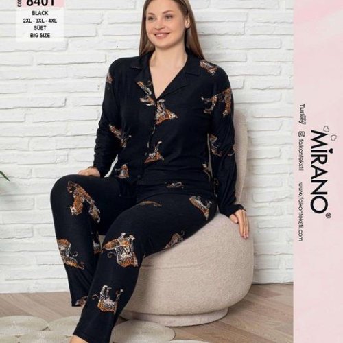 Пижама Vehuiah (XL-3XL) 8401 black (деми) Vehuiah 8401 black