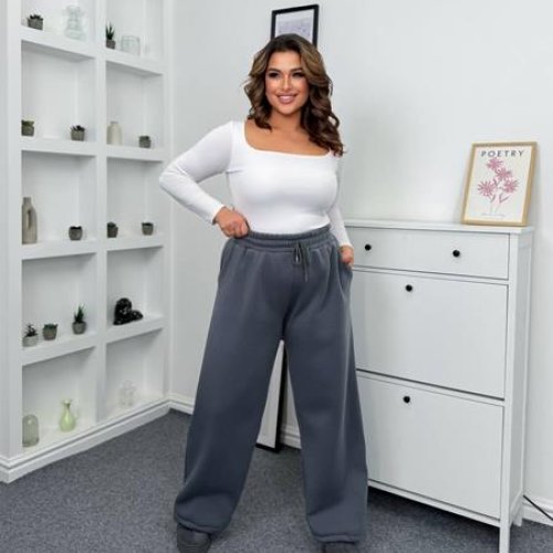 Штаны спорт Femzone (42-48) 1150 d.grey (зима) Femzone 1150 d.grey