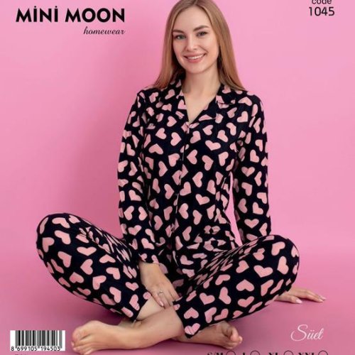 Пижама Disneyopt (S-2XL) 1045 beige (зима) Disneyopt 1045 beige